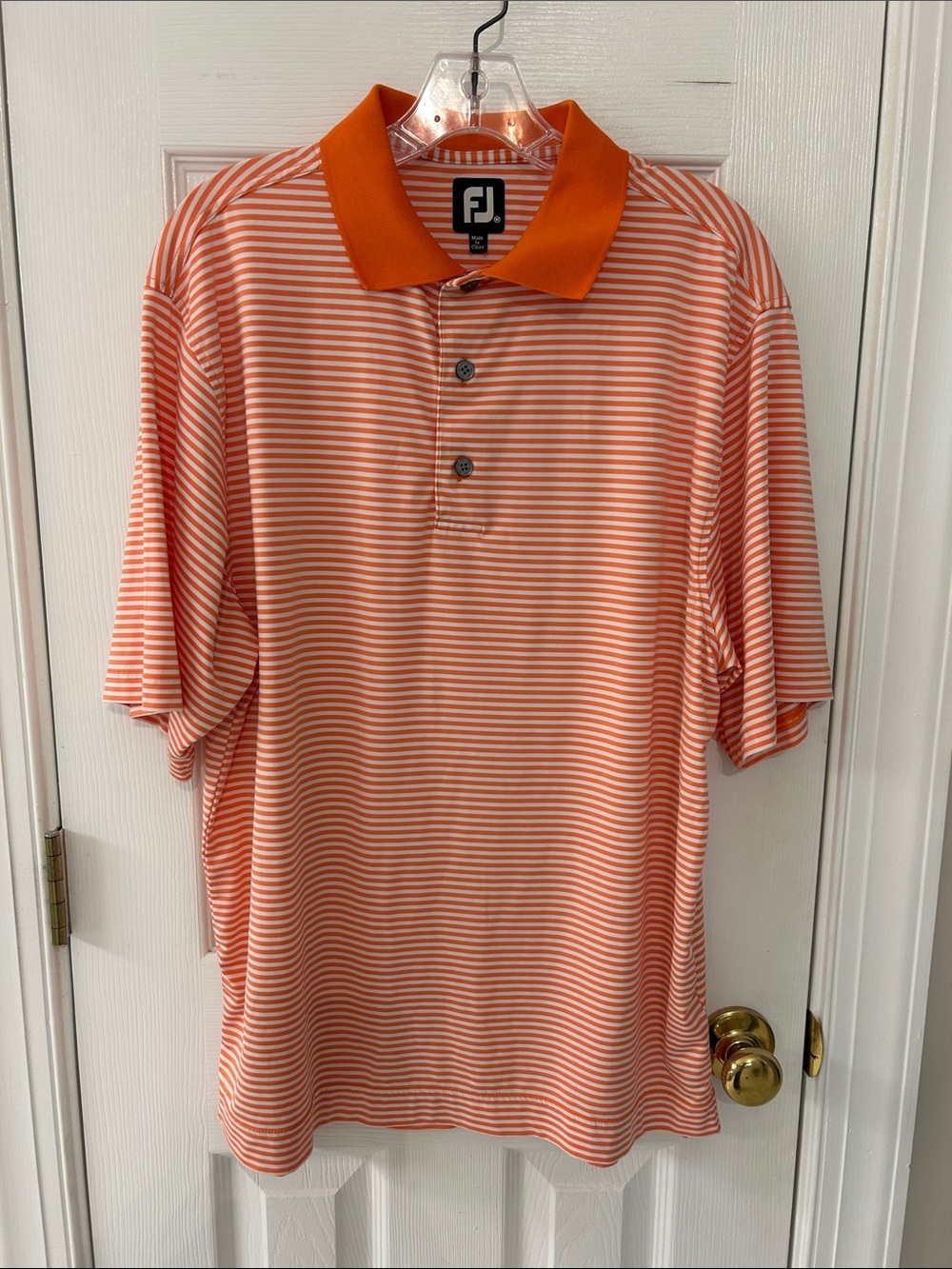 FootJoy Orange and White Striped Performance Polo